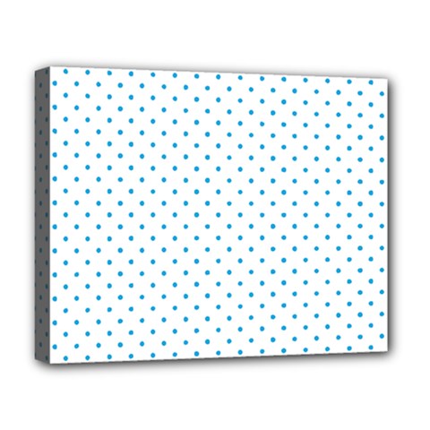 Mini Oktoberfest Bavarian Blue Polkadots On White Deluxe Canvas 20  X 16  (stretched)