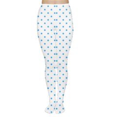 Mini Oktoberfest Bavarian Blue Polkadots On White Tights by PodArtist