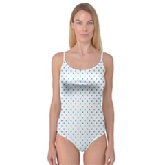 Mini Oktoberfest Bavarian Blue Polkadots On White Camisole Leotard  by PodArtist