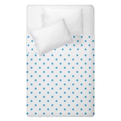 Mini Oktoberfest Bavarian Blue Polkadots On White Duvet Cover Double Side (single Size) by PodArtist