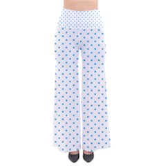 Mini Oktoberfest Bavarian Blue Polkadots On White So Vintage Palazzo Pants by PodArtist