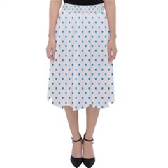 Mini Oktoberfest Bavarian Blue Polkadots On White Folding Skater Skirt by PodArtist