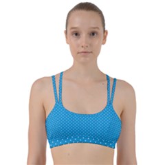 Mini White Polkadots On Oktoberfest Bavarian Blue Line Them Up Sports Bra by PodArtist