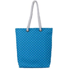 Mini White Polkadots On Oktoberfest Bavarian Blue Full Print Rope Handle Tote (small) by PodArtist