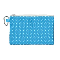 Mini White Polkadots On Oktoberfest Bavarian Blue Canvas Cosmetic Bag (large)