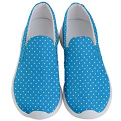 Mini White Polkadots On Oktoberfest Bavarian Blue Men s Lightweight Slip Ons by PodArtist