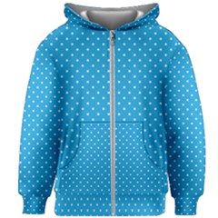 Mini White Polkadots On Oktoberfest Bavarian Blue Kids Zipper Hoodie Without Drawstring by PodArtist