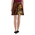 Funny Steampunk Skeleton, Clocks And Gears A-Line Pocket Skirt View2