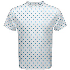 Oktoberfest Bavarian Blue Mini Love Hearts On White Men s Cotton Tee by PodArtist