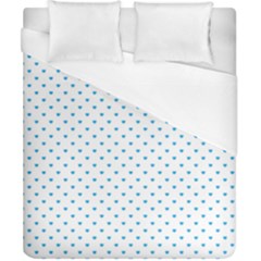 Oktoberfest Bavarian Blue Mini Love Hearts On White Duvet Cover (california King Size) by PodArtist