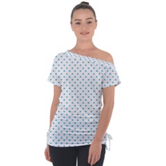 Oktoberfest Bavarian Blue Mini Love Hearts On White Tie-up Tee