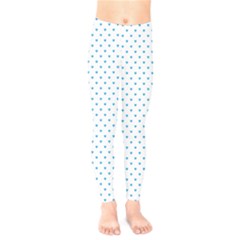 Oktoberfest Bavarian Blue Mini Love Hearts On White Kids  Legging by PodArtist