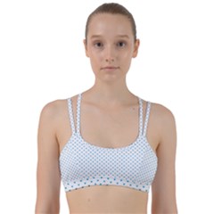 Oktoberfest Bavarian Blue Mini Love Hearts On White Line Them Up Sports Bra by PodArtist