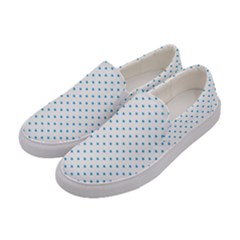 Oktoberfest Bavarian Blue Mini Love Hearts On White Women s Canvas Slip Ons by PodArtist