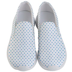 Oktoberfest Bavarian Blue Mini Love Hearts On White Men s Lightweight Slip Ons by PodArtist