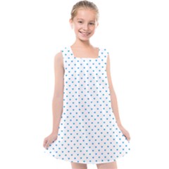 Oktoberfest Bavarian Blue Mini Love Hearts On White Kids  Cross Back Dress