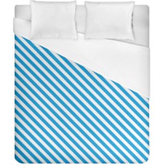 Oktoberfest Bavarian Blue And White Small Candy Cane Stripes Duvet Cover (california King Size) by PodArtist