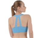 Oktoberfest Bavarian Blue and White Small Candy Cane Stripes Sweetheart Sports Bra View2