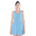 Oktoberfest Bavarian Blue and White Small Candy Cane Stripes Scoop Neck Skater Dress View1