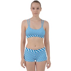 Oktoberfest Bavarian Blue And White Small Candy Cane Stripes Women s Sports Set by PodArtist