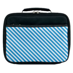 Oktoberfest Bavarian Blue And White Small Candy Cane Stripes Lunch Bag by PodArtist