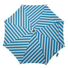 Oktoberfest Bavarian Blue And White Candy Cane Stripes Hook Handle Umbrellas (medium) by PodArtist