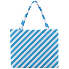 Oktoberfest Bavarian Blue And White Candy Cane Stripes Mini Tote Bag by PodArtist