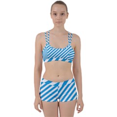 Oktoberfest Bavarian Blue And White Candy Cane Stripes Women s Sports Set by PodArtist