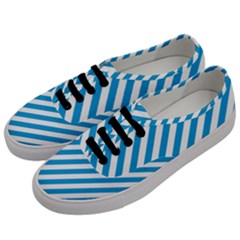 Oktoberfest Bavarian Blue And White Candy Cane Stripes Men s Classic Low Top Sneakers by PodArtist