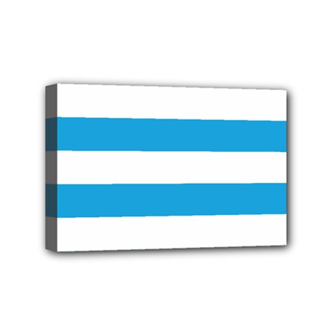 Oktoberfest Bavarian Blue And White Large Cabana Stripes Mini Canvas 6  X 4  (stretched) by PodArtist