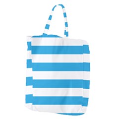 Oktoberfest Bavarian Blue And White Large Cabana Stripes Giant Grocery Tote by PodArtist