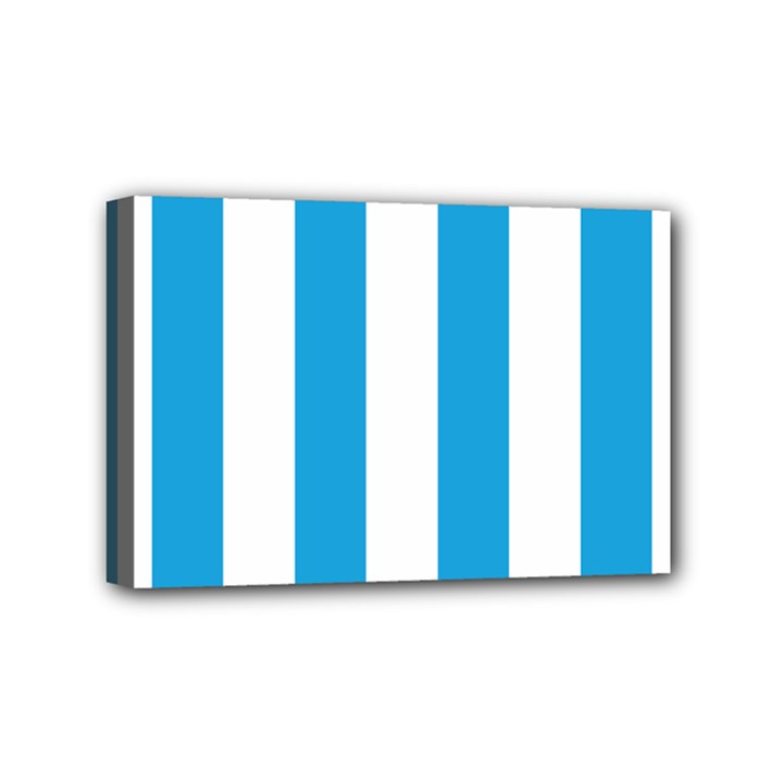 Oktoberfest Bavarian Blue and White Large Cabana Stripes Mini Canvas 6  x 4  (Stretched)