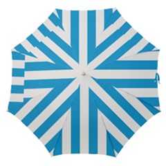 Oktoberfest Bavarian Blue And White Large Cabana Stripes Straight Umbrellas by PodArtist