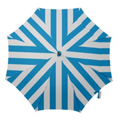 Oktoberfest Bavarian Blue And White Large Cabana Stripes Hook Handle Umbrellas (medium) by PodArtist