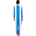 Oktoberfest Bavarian Blue and White Large Cabana Stripes OnePiece Jumpsuit (Ladies)  View2