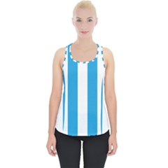 Oktoberfest Bavarian Blue And White Large Cabana Stripes Piece Up Tank Top by PodArtist