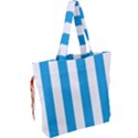 Oktoberfest Bavarian Blue and White Large Cabana Stripes Drawstring Tote Bag View2