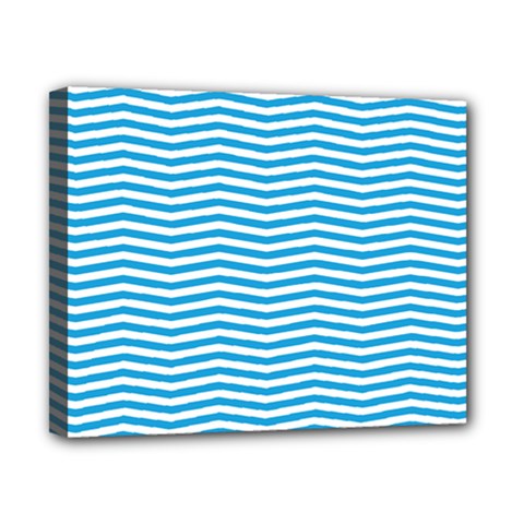 Oktoberfest Bavarian Blue And White Chevron Stripes Canvas 10  X 8  (stretched) by PodArtist