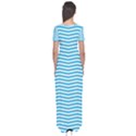 Oktoberfest Bavarian Blue and White Chevron Stripes Short Sleeve Maxi Dress View2