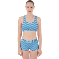 Oktoberfest Bavarian Blue And White Chevron Stripes Work It Out Gym Set by PodArtist