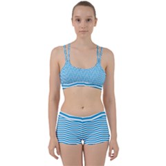 Oktoberfest Bavarian Blue And White Chevron Stripes Women s Sports Set by PodArtist