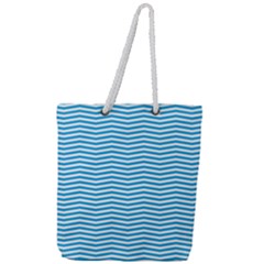 Oktoberfest Bavarian Blue And White Chevron Stripes Full Print Rope Handle Tote (large) by PodArtist