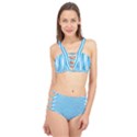 Oktoberfest Bavarian Blue and White Chevron Stripes Cage Up Bikini Set View1