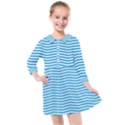 Oktoberfest Bavarian Blue and White Chevron Stripes Kids  Quarter Sleeve Shirt Dress View1