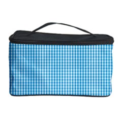 Oktoberfest Bavarian Blue And White Small Gingham Check Cosmetic Storage by PodArtist