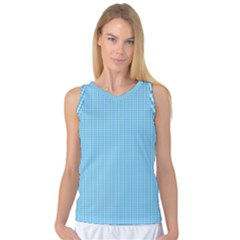 Oktoberfest Bavarian Blue And White Small Gingham Check Women s Basketball Tank Top by PodArtist