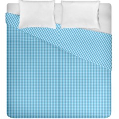 Oktoberfest Bavarian Blue And White Small Gingham Check Duvet Cover Double Side (king Size) by PodArtist