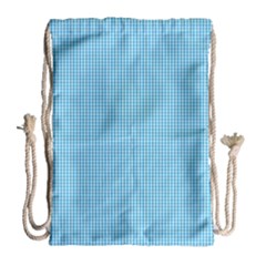 Oktoberfest Bavarian Blue And White Small Gingham Check Drawstring Bag (large) by PodArtist