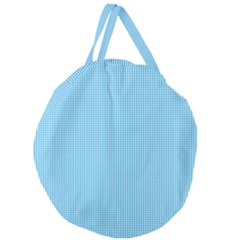 Oktoberfest Bavarian Blue And White Small Gingham Check Giant Round Zipper Tote by PodArtist