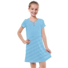 Oktoberfest Bavarian Blue And White Small Gingham Check Kids  Cross Web Dress by PodArtist